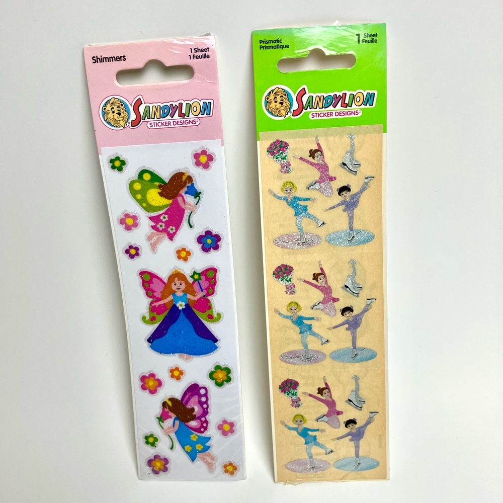 Vintage Sandylion Sticker Shimmers Fairies & Pismatic Figure Ice Skating SEALED